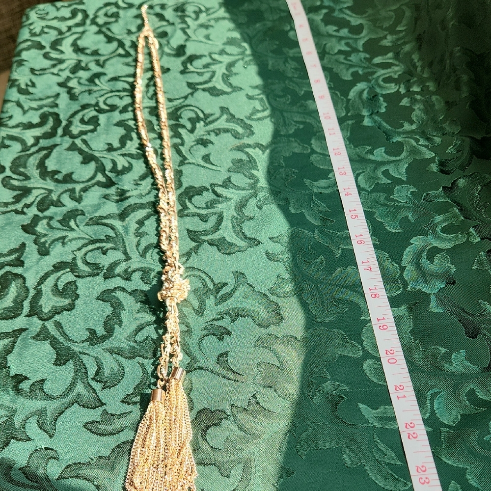 Stunning Rose Gold And Silver Tassel Necklace